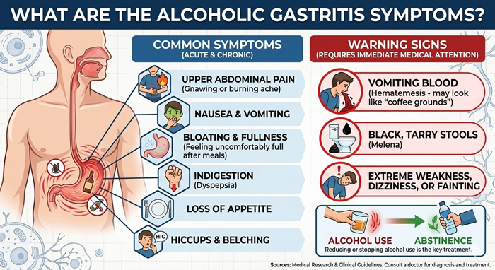 what are the alcoholic gastritis symptoms